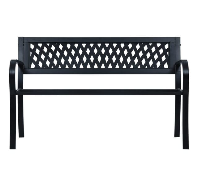 vidaXL Gartenbank Stahl 125 cm Schwarz
