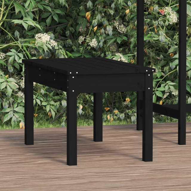 Vidaxl - Gartenbank Schwarz 80x44x45 Cm Massivholz Kiefer