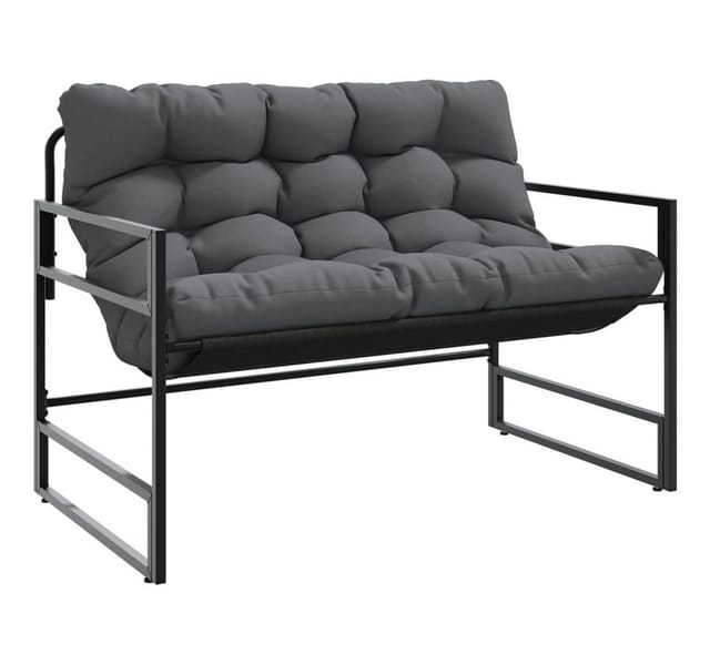 vidaXL Gartenbank mit Kissen Anthrazit 113 cm Stahl