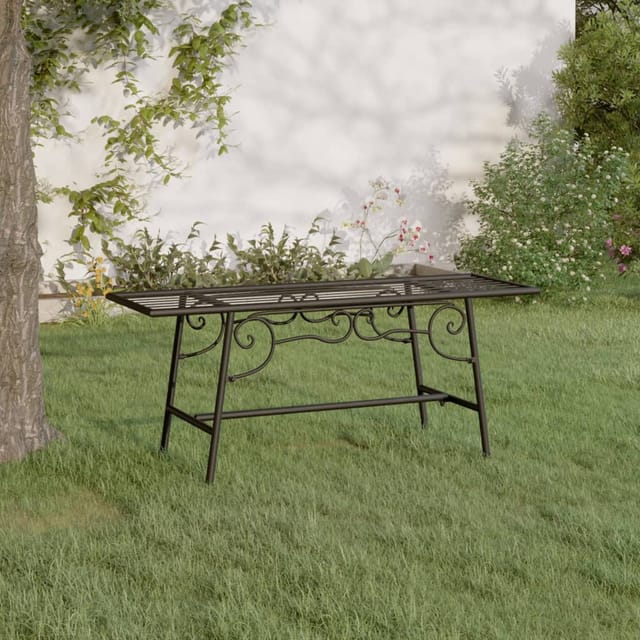 vidaXL Baumbank 110 cm Schwarz Stahl