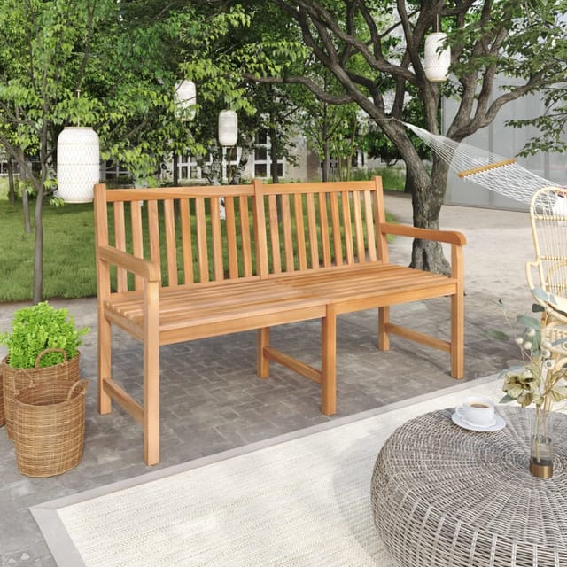 vidaXL Massivholz Gartenbank 150 cm Teak