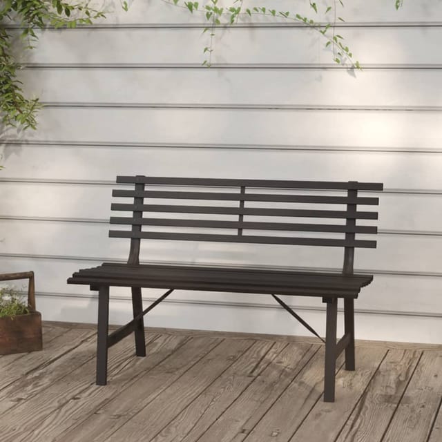 vidaXL Gartenbank 110 cm Stahl Schwarz