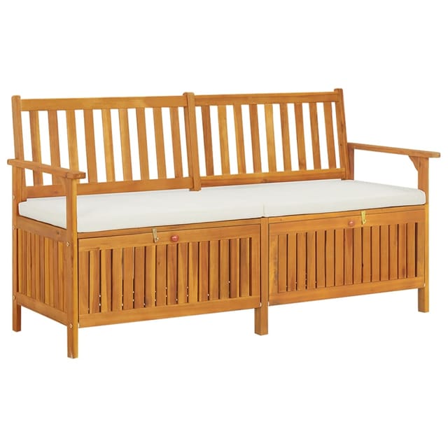vidaXL Truhenbank mit Kissen Massivholz Akazie 148 cm