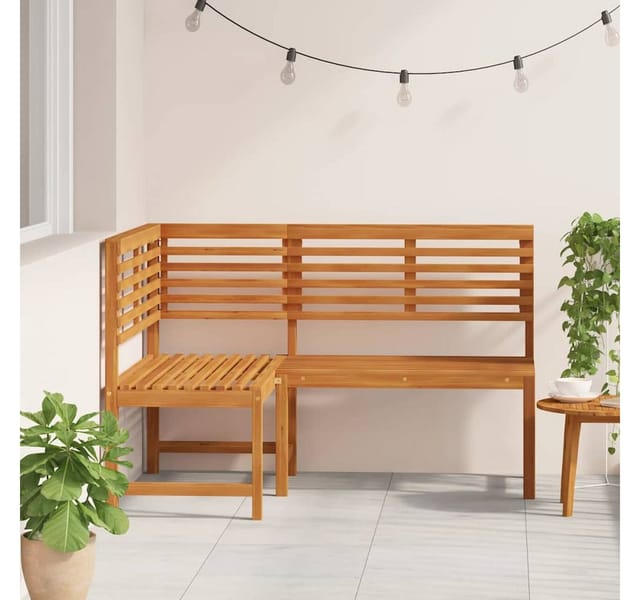 vidaXL Garten-Eckbank 140 cm Massivholz Akazie
