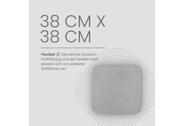 Bestlivings Stuhlkissen Struktur Hellgrau 38 x 38 x 3 cm 4er Pack