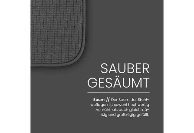 Bestlivings Stuhlkissen Struktur Anthrazit 38 x 38 x 3 cm 2er Pack