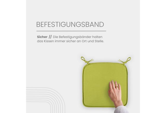Bestlivings Stuhlkissen Canvas Grün 38 x 38 x 2 cm 2er Pack