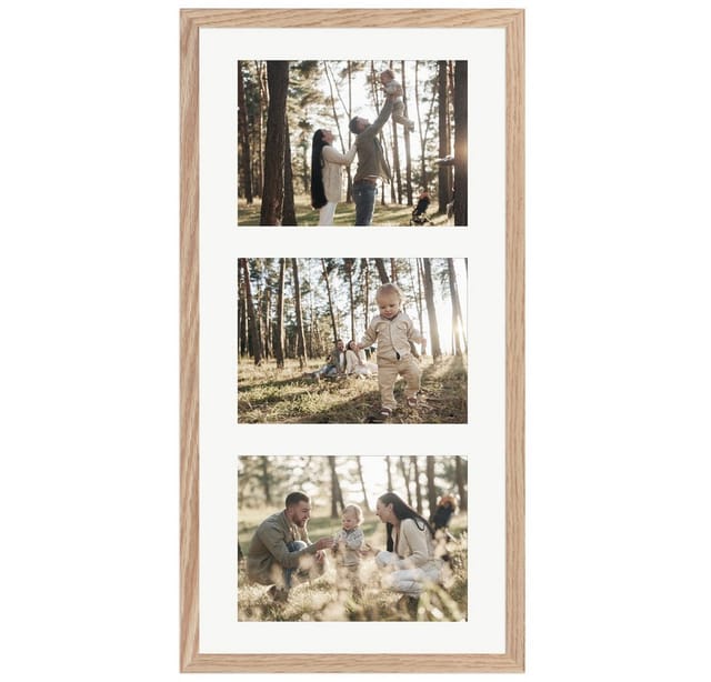 WANDStyle Galerierahmen G950 in Eiche-Optik 25 x 50 cm für 3 Bilder im Format 13 x 18 cm