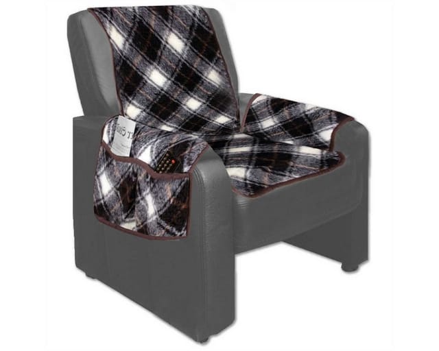 Bestlivings Sesselschoner Lammflor 147 x 147 cm Dunkelbraun Gemustert