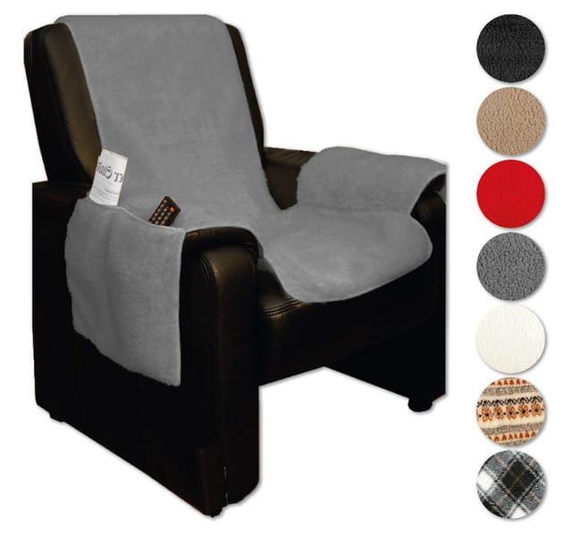 Bestlivings Sesselschoner Lammflor 147 x 147 cm Hellgrau