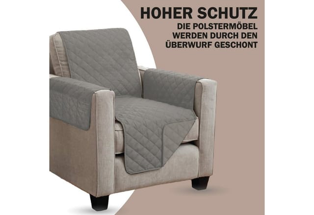Bestlivings Sesselschoner Gesteppt 190 x 165 cm Grau