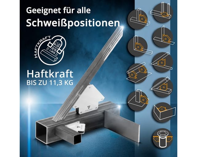 STAHLWERK 6 × Magnet-Schweißwinkel 30° X 45° X 60° X 75° X 90° X 135°, 2 X 4 Kg