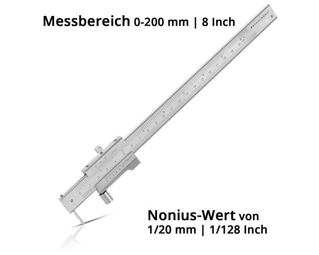 STAHLWERK Anreiß Messschieber Messlehre Schieblehre 0-200 Mm Din 862 Mit Nonius