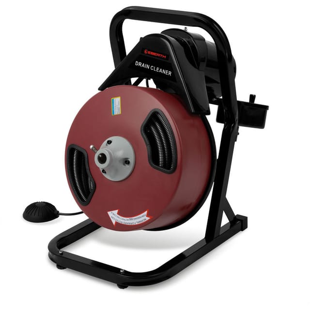 EBERTH Rohrreiniger Elektrisch mit 20m Spirale 400W Motor 13mm Spiraldurchmesser