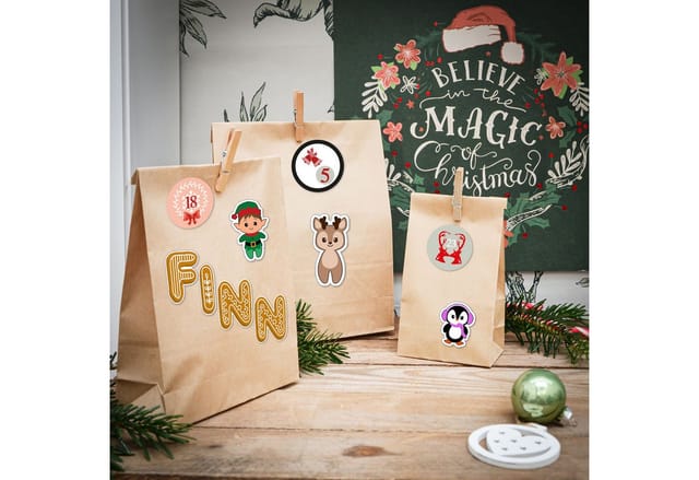 DuneDesign DIY Adventskalender Zum Selbst Befüllen mit 24 Papiertüten