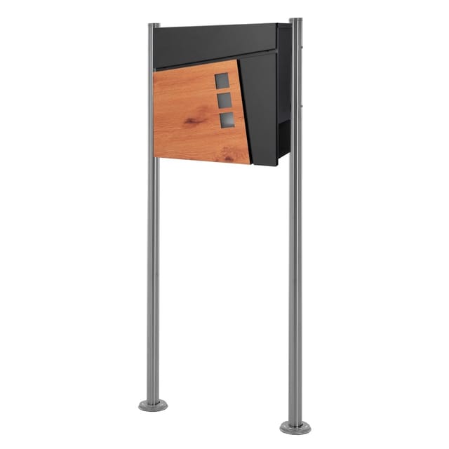 ML-Design Standbriefkasten mit Zeitungsfach Briefkasten mit 120 cm Pfosten