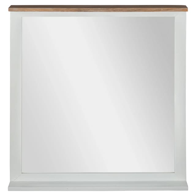 WOMO-DESIGN Wandspiegel Xian 80x76 cm Rechteckig Natur/Weiß Handgefertigt