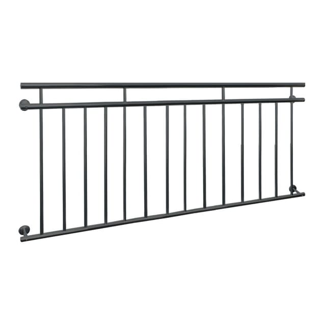 ECD Germany Französischer Balkon 184 x 90 cm mit 14 Füllstäben Anthrazit