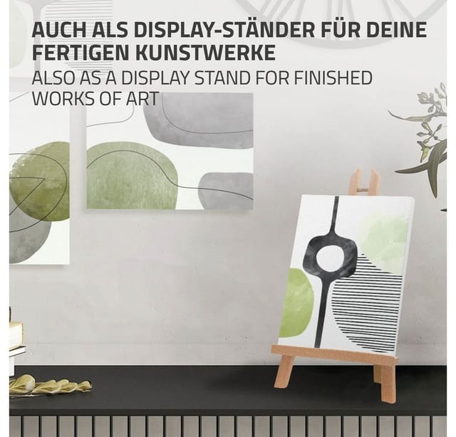 ECD Germany Tischstaffelei Klappbar Sitzstaffelei Verstellbar Holz Mini Staffele