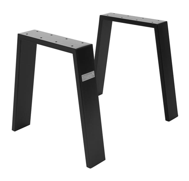 ML-Design 2Er Set Tischbeine Loft 44x42 cm Schwarz Stahl Industriedesign