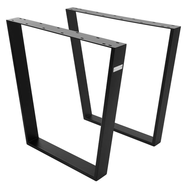 ML-Design 2Er Set Tischbeine Trapez 75x72 cm V-Form Schwarz Profil 8x2 cm Stahl