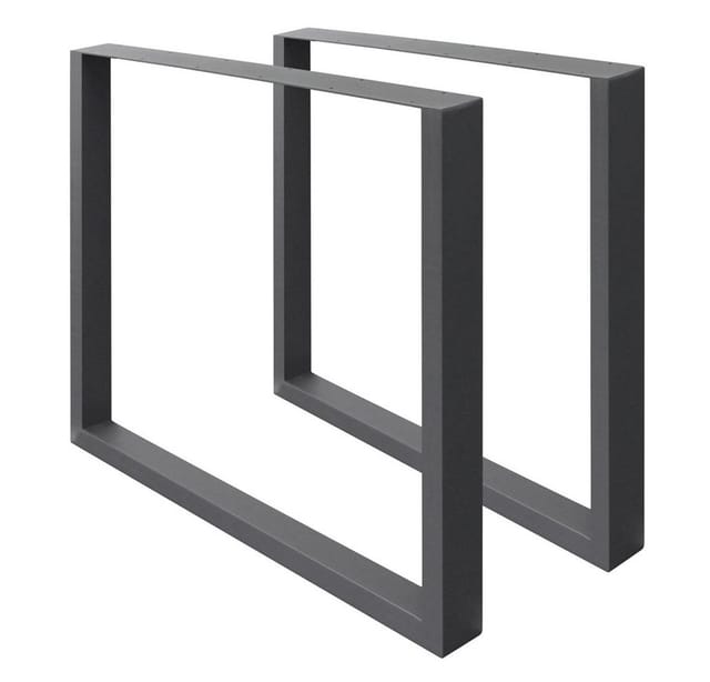 ECD Germany 2x Tischbeine aus Vierkantprofilen 70 x 72 cm Anthrazit aus Stahl