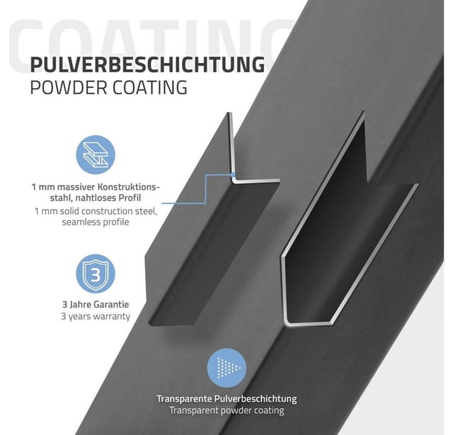 ECD Germany 2x Tischbeine Trapez Design 60 x 72 cm Anthrazit Industriedesign