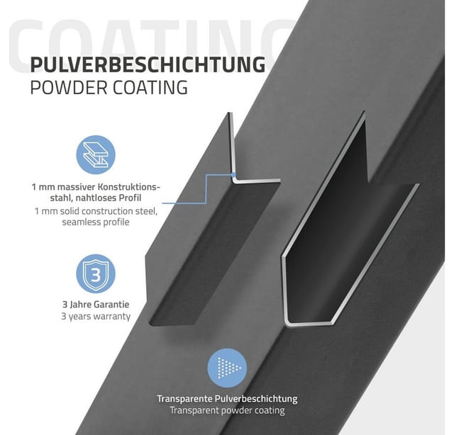 ECD Germany 2x Tischbeine X-Design X-Form 60 x 72 cm Anthrazit Industriedesign