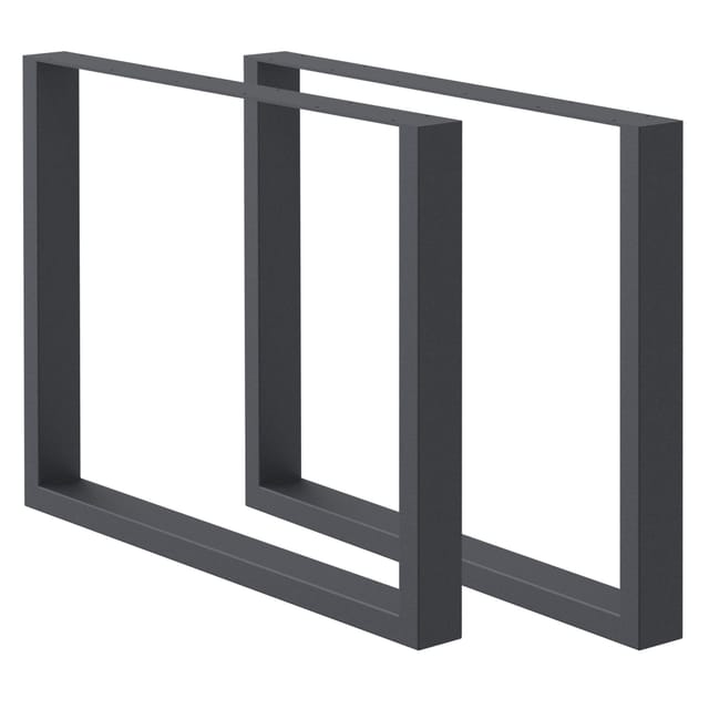 ECD Germany 2x Tischbeine aus Vierkantprofilen 80 x 72 cm Anthrazit aus Stahl