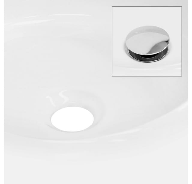 ECD Germany Waschbecken Waschtisch 320 x 135 mm Keramik Rund Weiß Aufsatzbecken