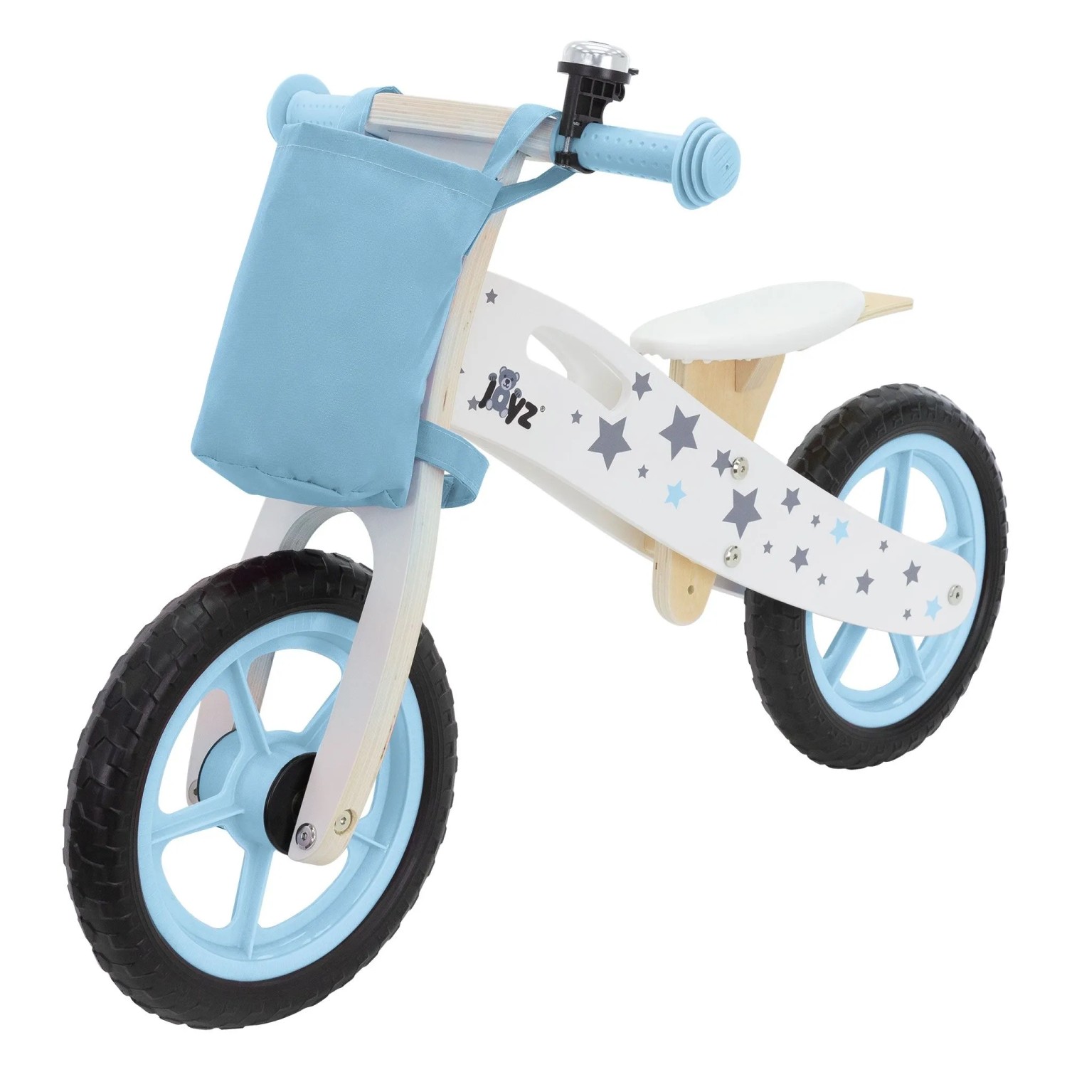 Joyz Laufrad für Kinder ab 2 Jahren aus Holz Blau Vollgummi-Räder