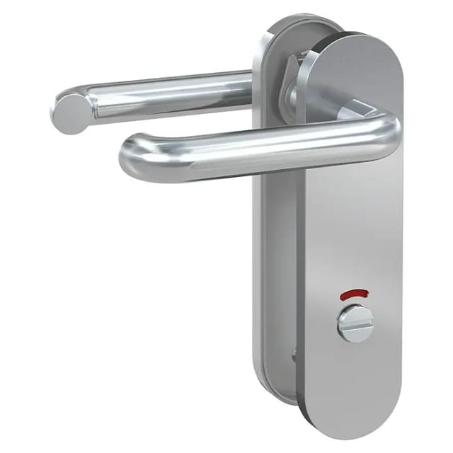 Basi - Kurzschild-Garnitur - ZB 3800 - Edelstahl - Lochung WC/Bad - Rechts - 7304-0318