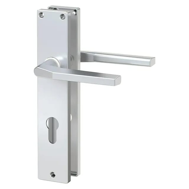Basi - Langschild-Garnitur - ZB 4100 - Alu F1 - Eckig - Lochung Profilzylinder - 7420-1201