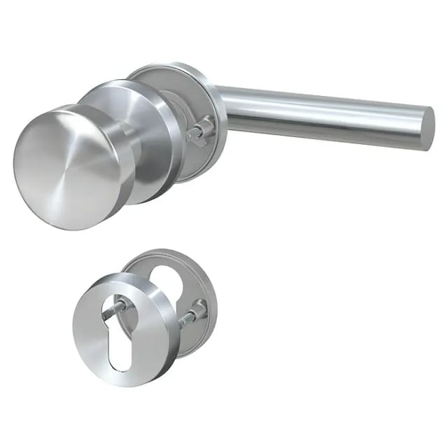 Basi - Rosetten-Garnitur - ZB 3200 - Edelstahl - L-Form Links- Lochung Profilzylinder - 7308-2288