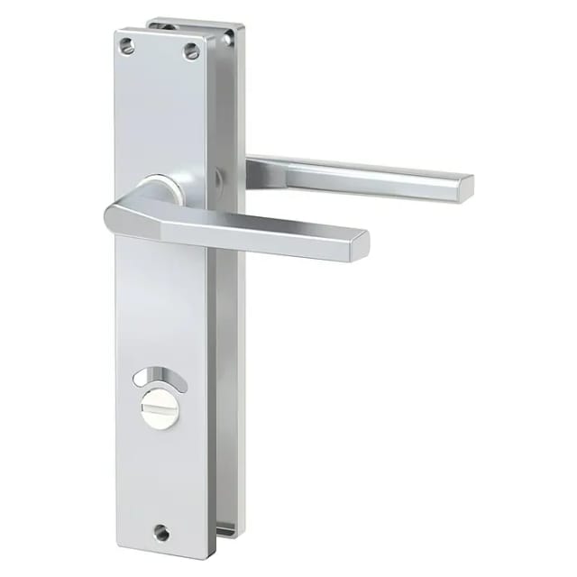Basi - Langschild-Garnitur - ZB 4100 - Alu F1 - Eckig - Lochung WC/Bad - 7420-1401