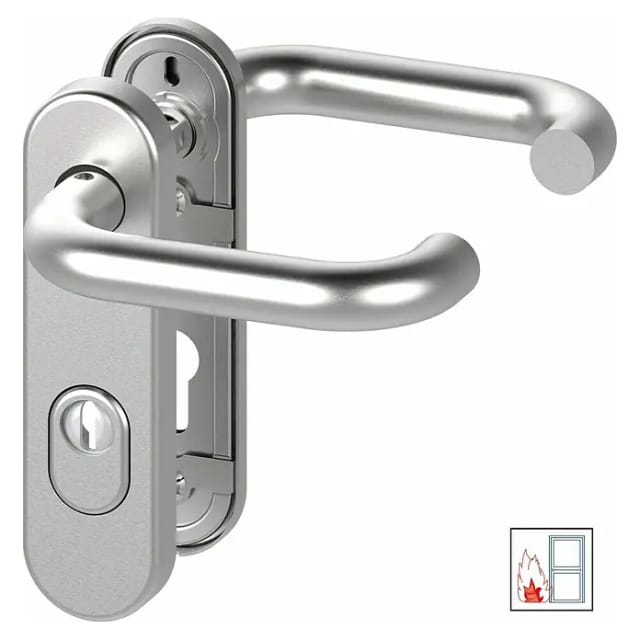 Basi - SB/FS 2200K ZA ES1 - Feuerschutz-Beschlag - Zylinderabdeckung - Kurzschild Rund - Edelstahl - 7529-0708