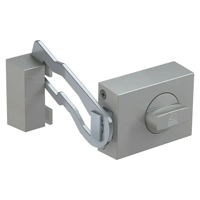Basi - Türzusatzschloss - KS 500 - Dornmaß 70 mm - Silber - Käntige Ausführung - 2-Tourig -mit Sperrbügel - 1306-0205