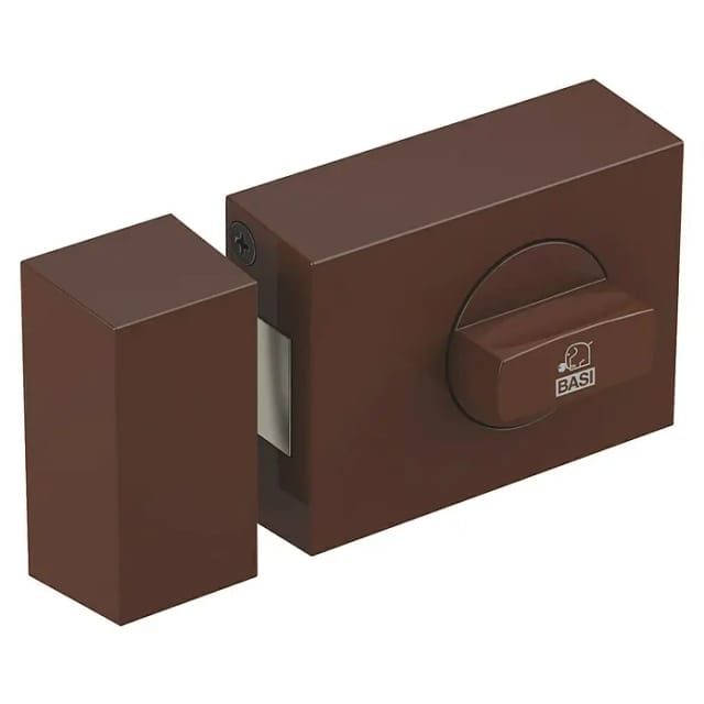 Basi - Türzusatzschloss - KS 500 - Dornmaß 70 mm - Braun - Käntige Ausführung - 2-Tourig - 1305-0204