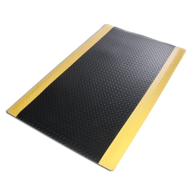 KARAT Anti-Ermüdungsmatte Heavy-Duty Diamond 90 x 305 cm Schwarz-Gelb
