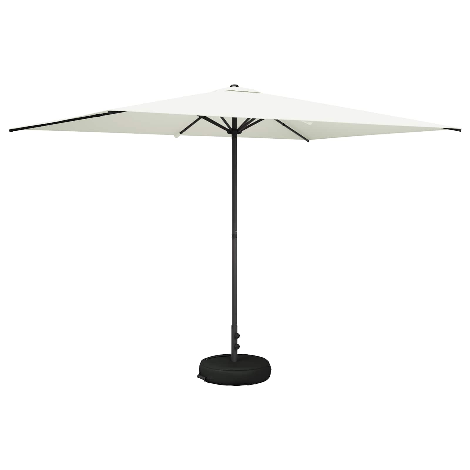 Garten-schirm Mit Fuß 200 X 300 Cm Polyester Rechtwinklig Creme Vidaxl