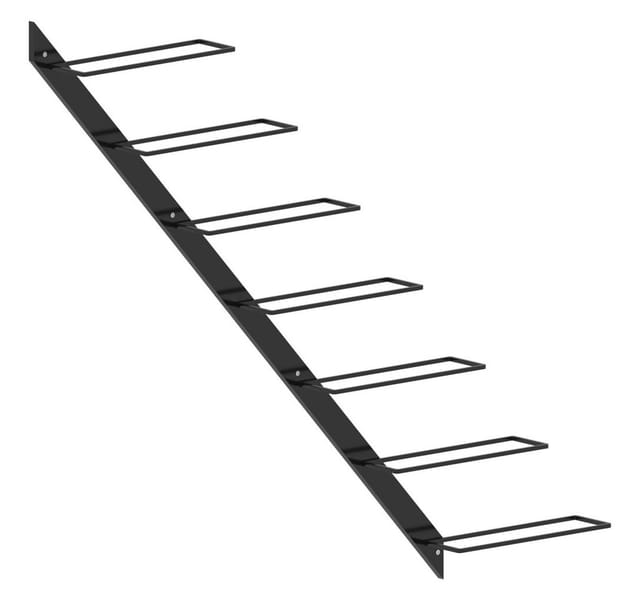 vidaXL Wand-Weinregal für 7 Flaschen Schwarz Metall