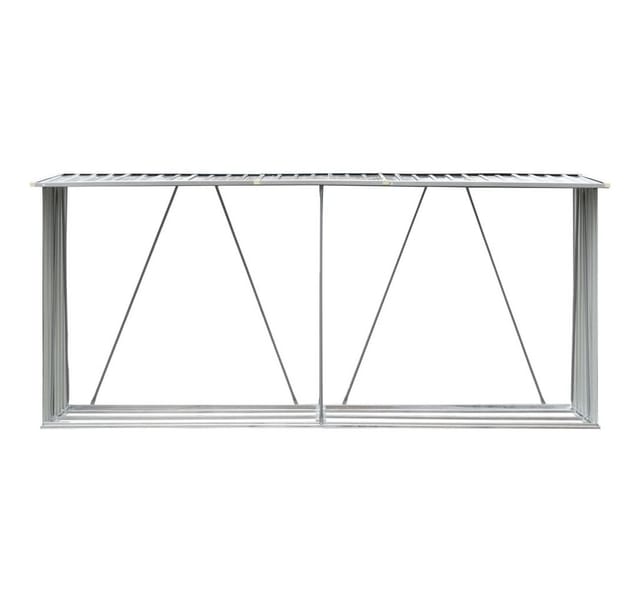 vidaXL Brennholzlager aus verzinktem Stahl 330x84x152 cm Grau