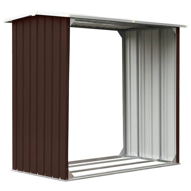 vidaXL Brennholzlager Verzinkter Stahl 172x91x154 cm Braun