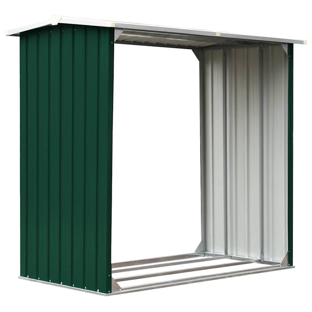 vidaXL Brennholzlager Verzinkter Stahl 172x91x154 cm Grün