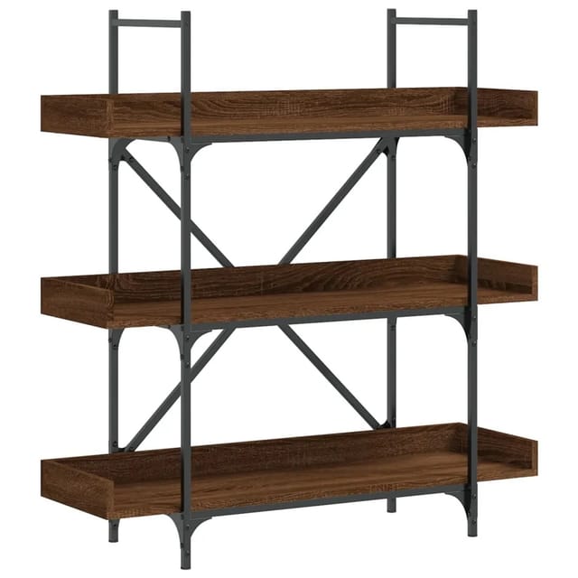 vidaXL Bücherregal 3 Böden Braun Eichen-Optik 100x33x108,5 cm