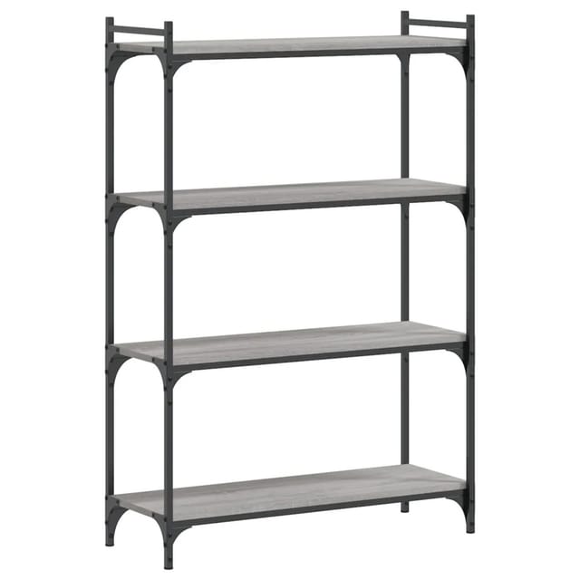 vidaXL Bücherregal 4 Böden Grau Sonoma 80x30x120 cm Holzwerkstoff