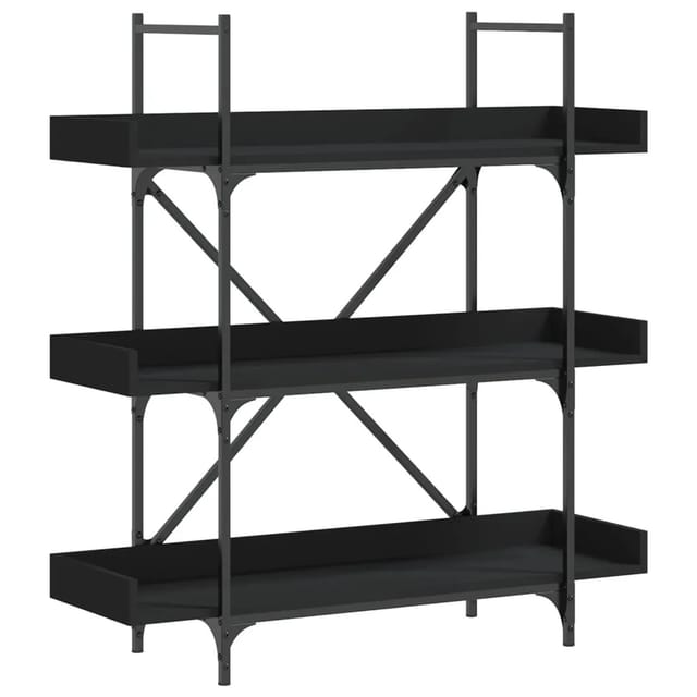 vidaXL Bücherregal 3 Böden Schwarz 100x33x108,5 cm Holzwerkstoff