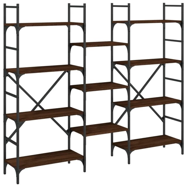 vidaXL Bücherregal Braun Eichen-Optik 160x28,5x136,5 cm Holzwerkstoff