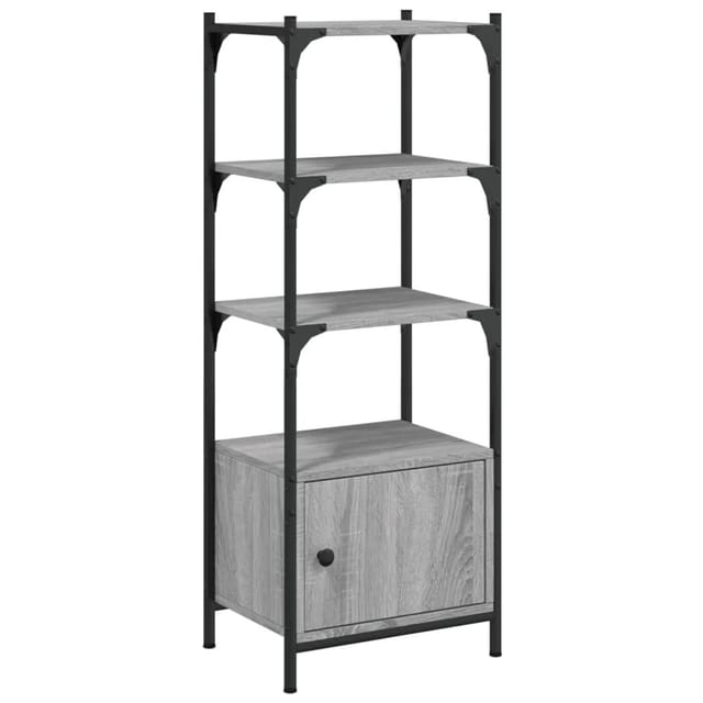 vidaXL Bücherregal 3 Böden Grau Sonoma 41x30x109,5 cm Holzwerkstoff