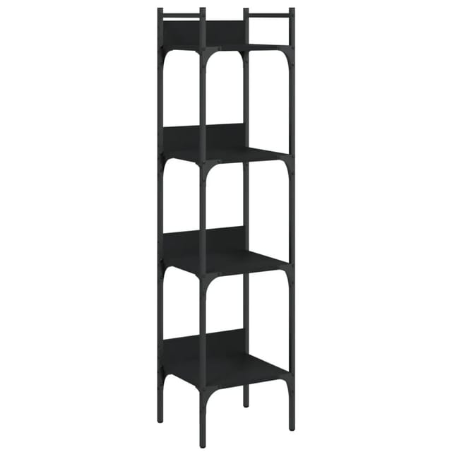 vidaXL Bücherregal 4 Böden Schwarz 35x30x138,5 cm Holzwerkstoff